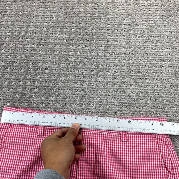 Izod Golf Shorts Men 30 Red White Checkered Chino Short Pants Casual Preppy - Picture 7 of 12